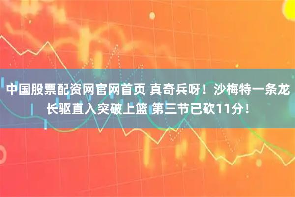 中国股票配资网官网首页 真奇兵呀！沙梅特一条龙长驱直入突破上篮 第三节已砍11分！